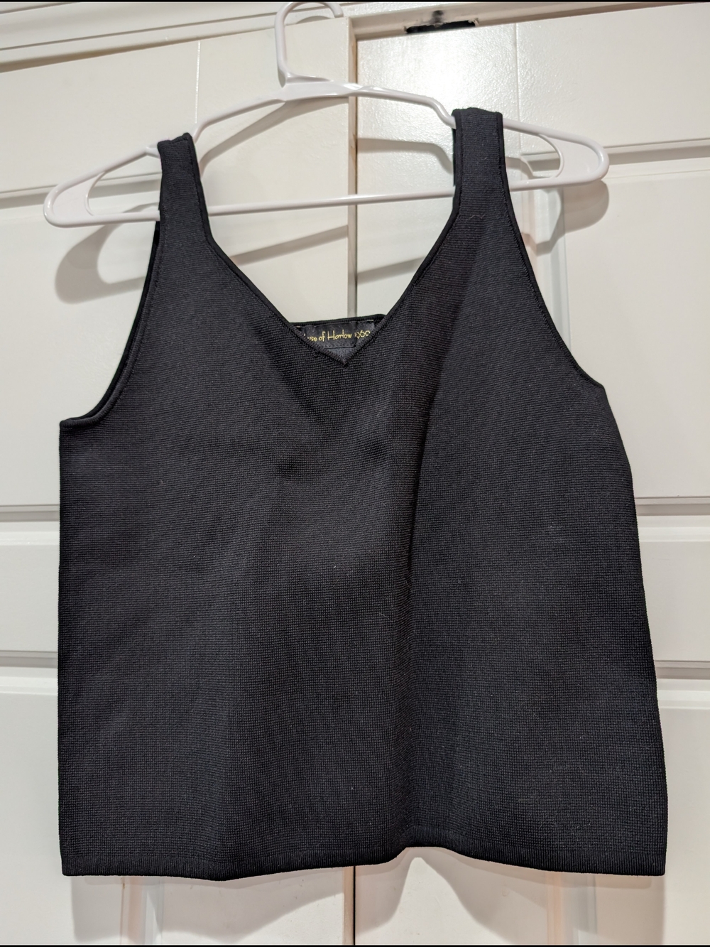 House of Harlow 1960 Black Knit V-Neck Crop Tank Top Size M EUC
